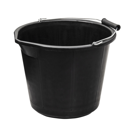 Black Plastic Builders Bucket 14 Litre